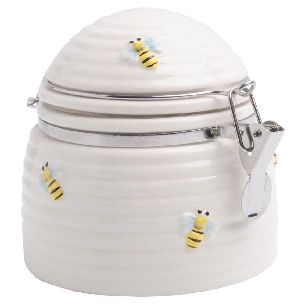 Honeybee Hinged Rubber Seal Canister 19Oz. Ceramic NEW